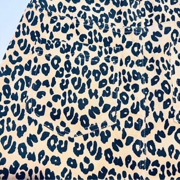 Le Lis Leopard Print Corduroy Mini Skirt Size Small Tan Statement Classic NEW - Picture 8 of 15